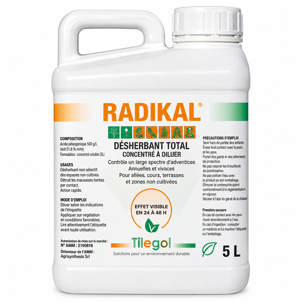 Desherbant RADIKAL Glyphosate herbicide 5L