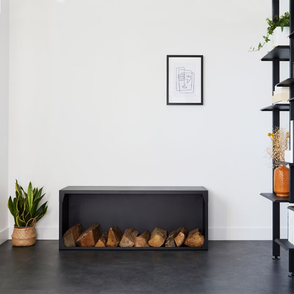 Range bois design en acier