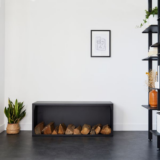 Range bois design en acier